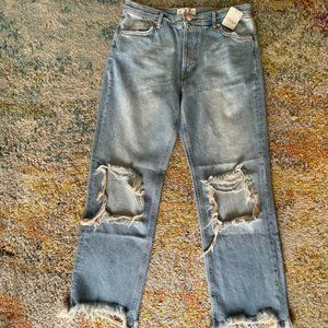 NWT Free People Light Wash Wide Leg Jeans